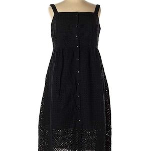 J Crew Black Eyelet Cotton Dress, size 16